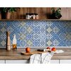Homeroots 8 x 8 in. Blue Manna Peel & Stick Removable Tiles 400344